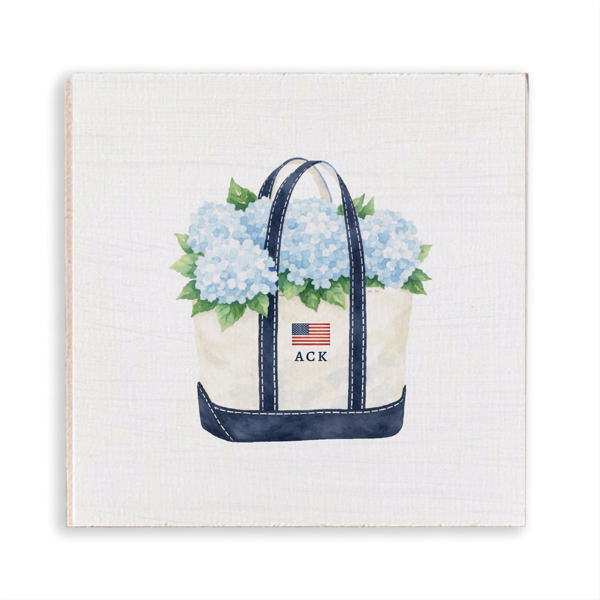 Hydrangea Ack Flag Boat Tote Magnet