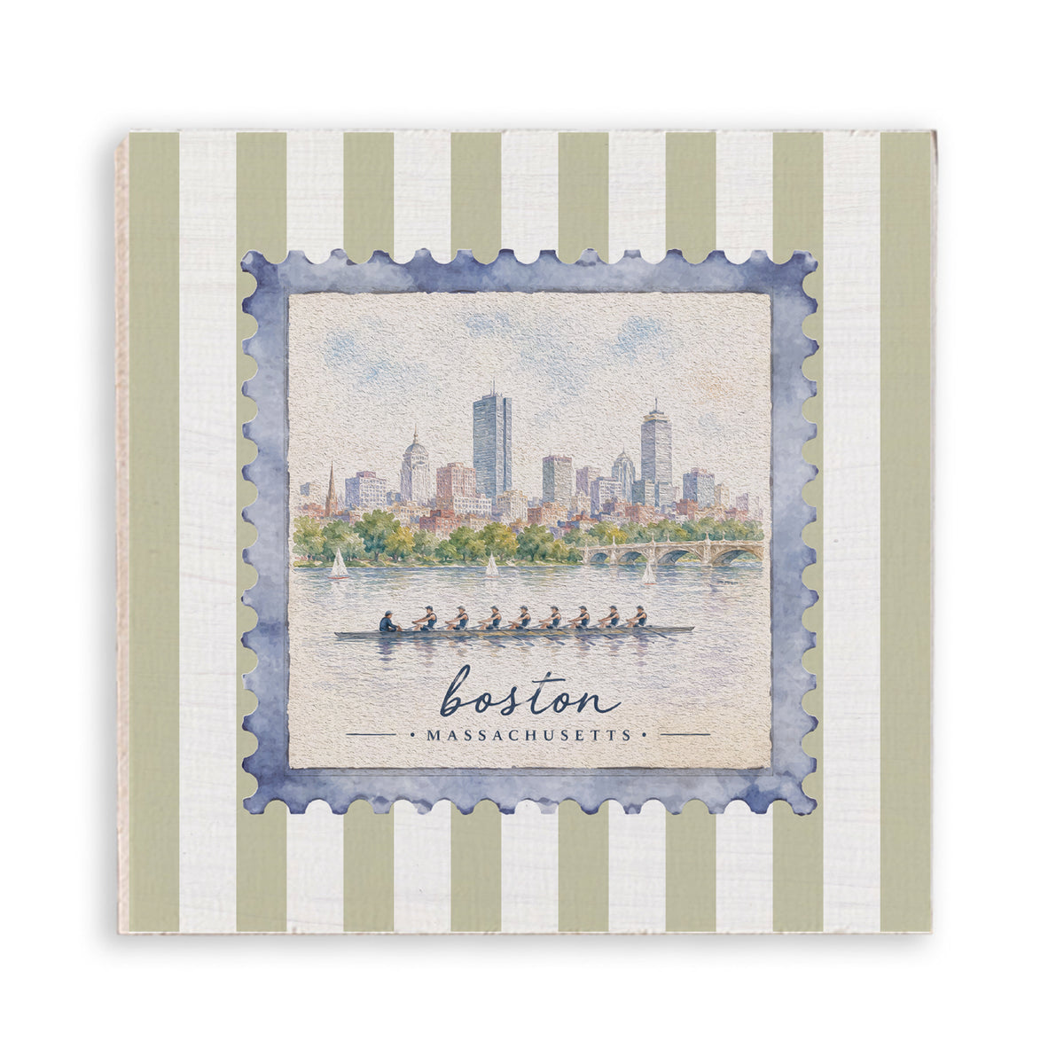 Boston Rowing Stamp Magnet