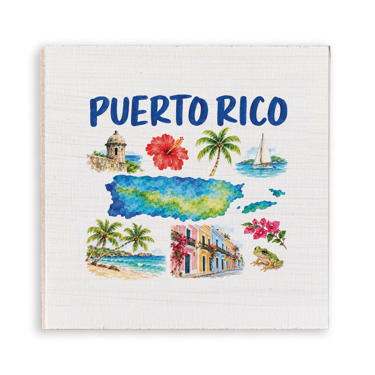 Puerto Rico Map Icons Magnet