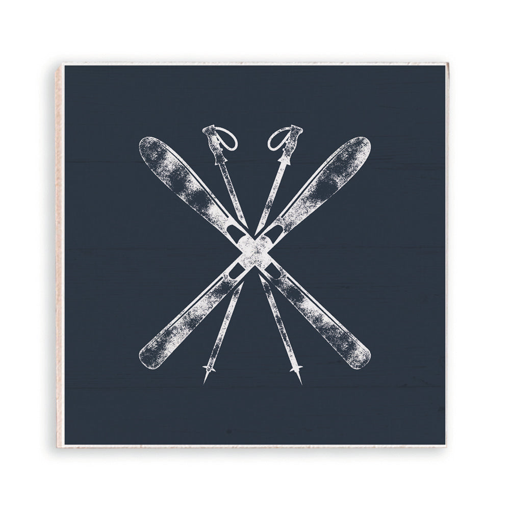 Navy Blue Ski Decorative Magnet