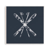 Navy Blue Ski Decorative Magnet