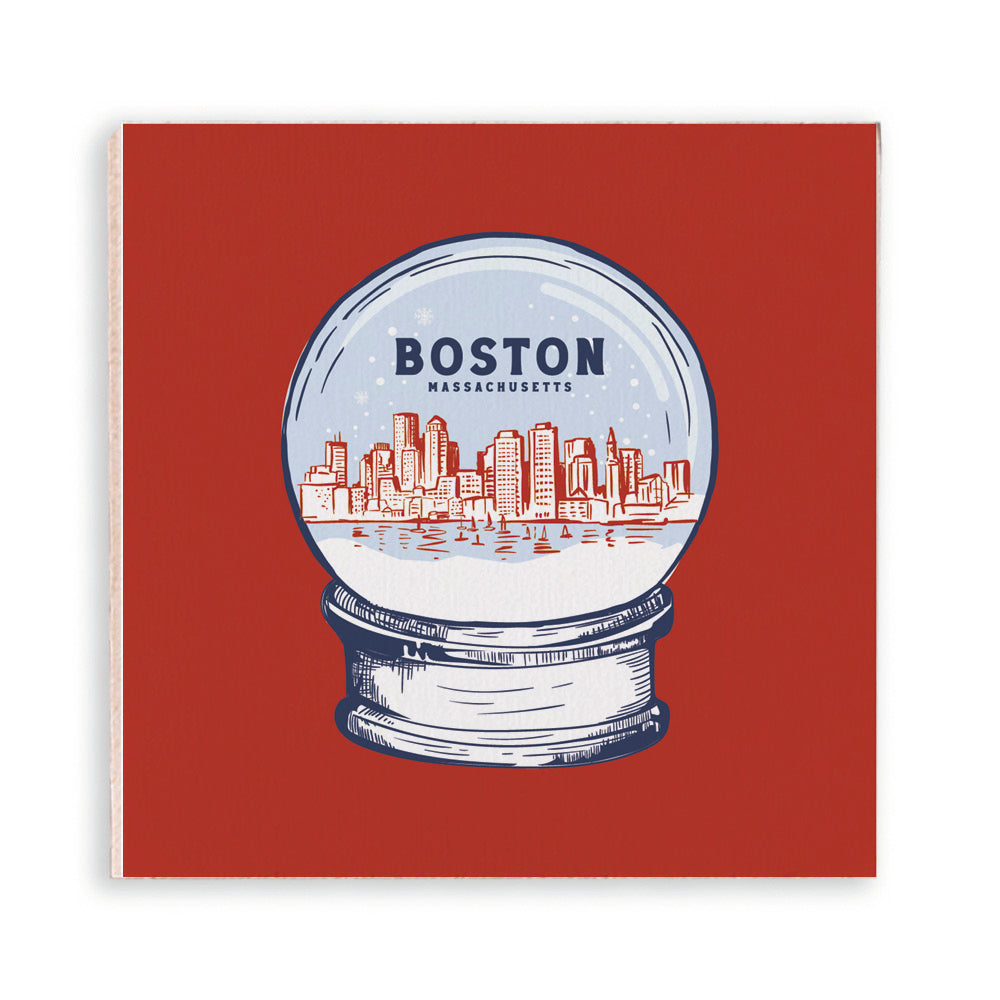 Red White and Blue Boston Snowglobe Magnet