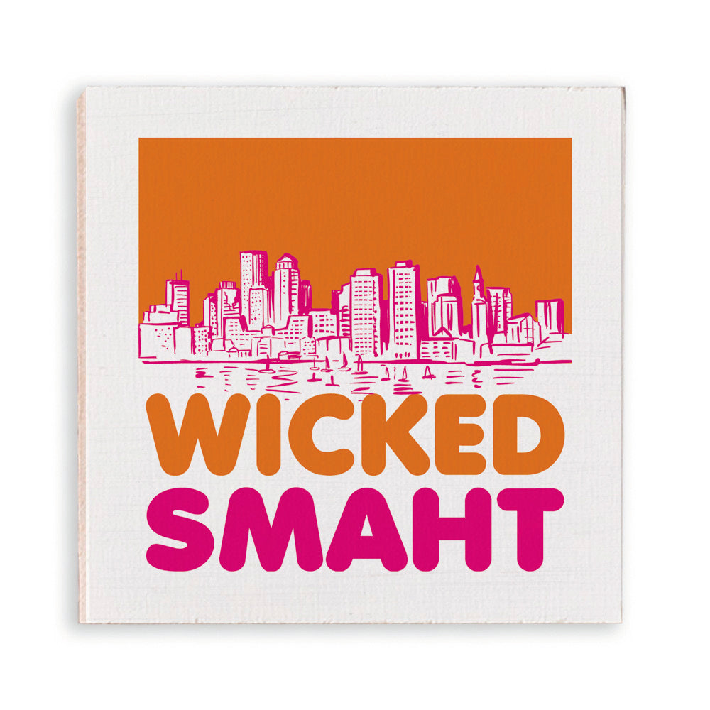 Wicked Smart Boston Orange and Pink Magnet