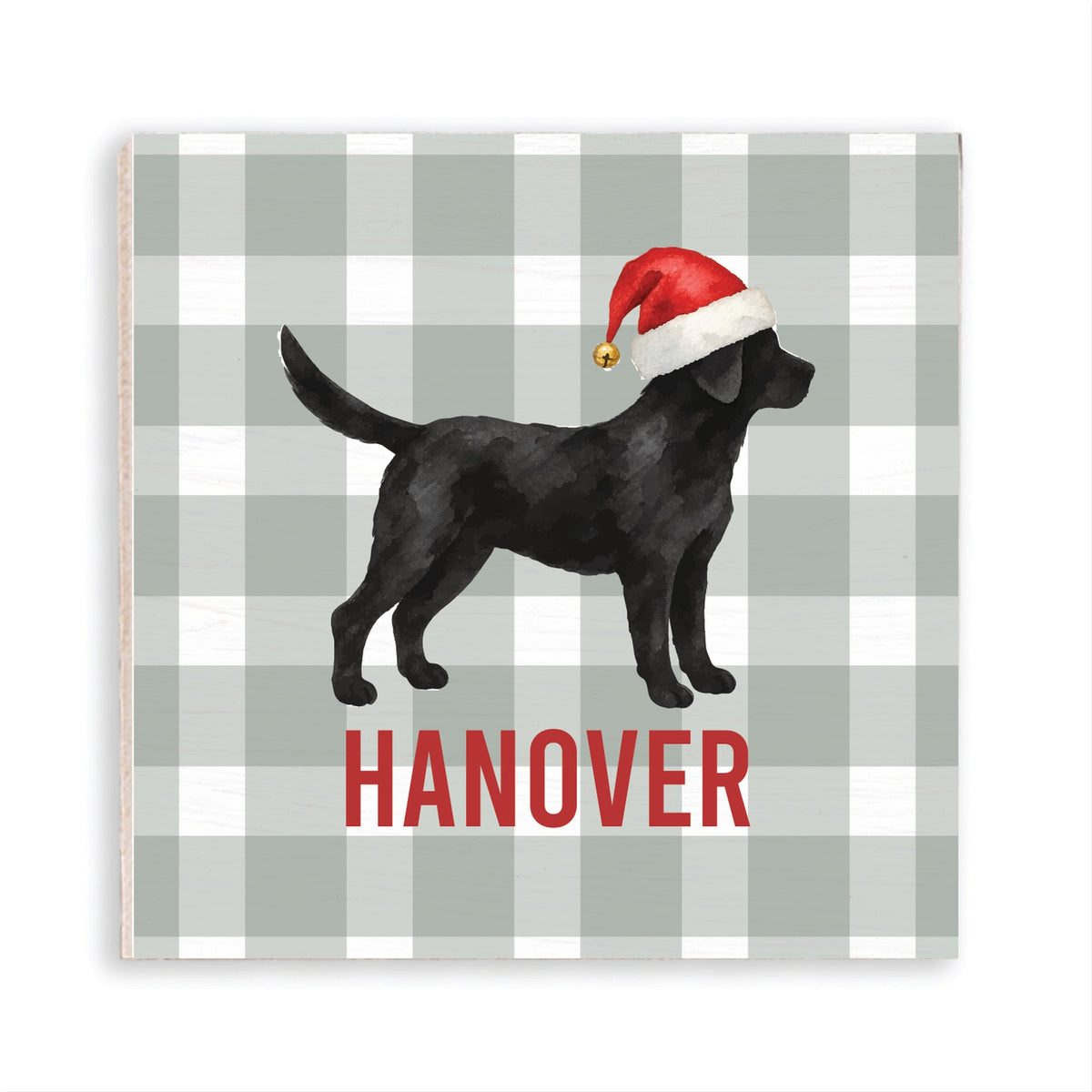 Black Lab Santa Hat Personalized Magnet