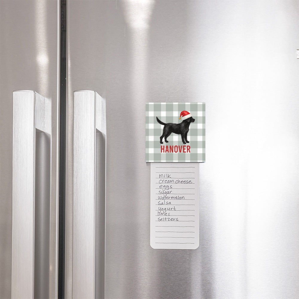 Black Lab Santa Hat Personalized Magnet