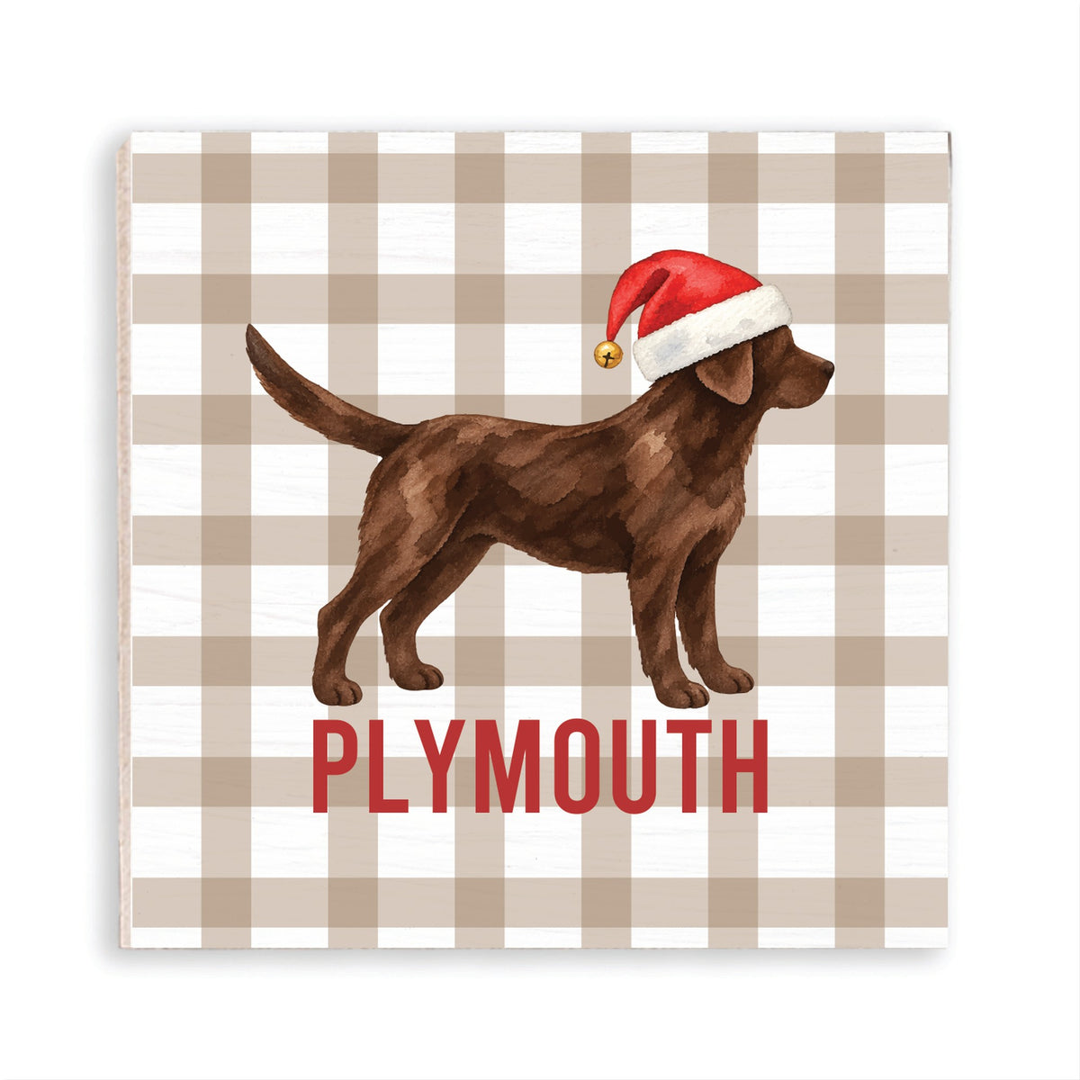 Chocolate Lab Santa Hat Personalized Magnet