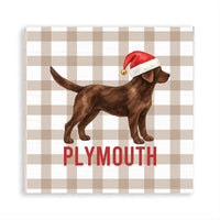 Chocolate Lab Santa Hat Personalized Magnet