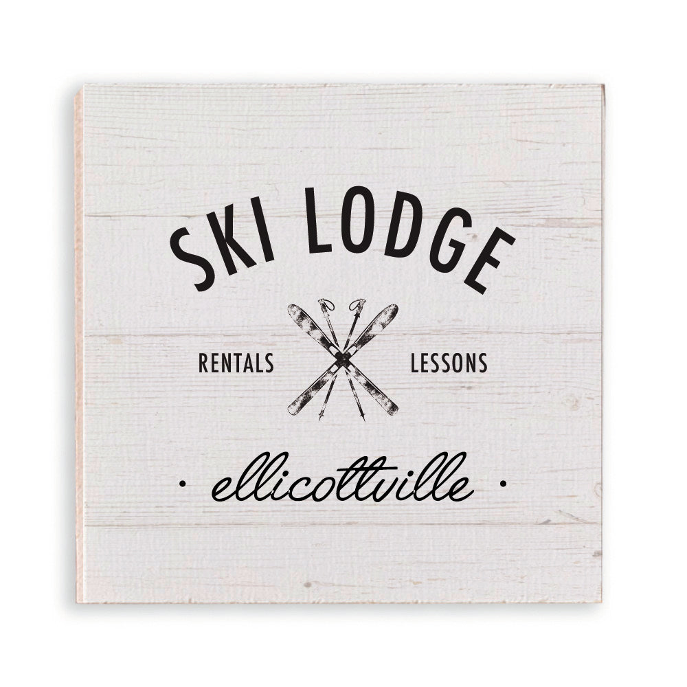 Ski Lodge Rentals Lessons Personalized Magnet