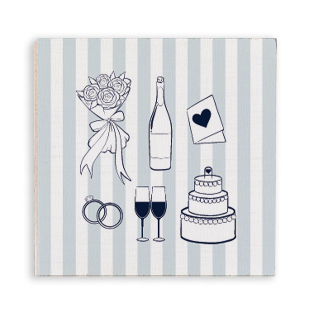 Wedding Icons Striped Magnet