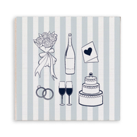 Wedding Icons Striped Magnet
