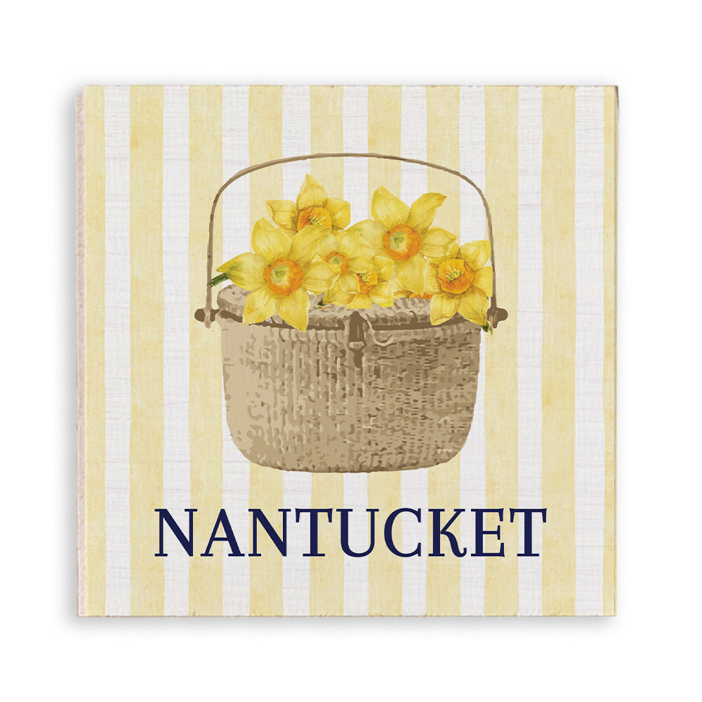 Four Winds Daffy Day Bucket  Wooden Magnet