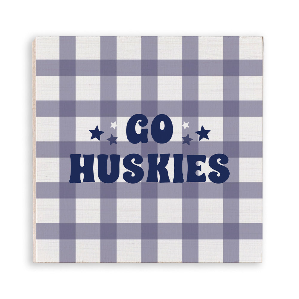 Go Huskies Checkered Magnet
