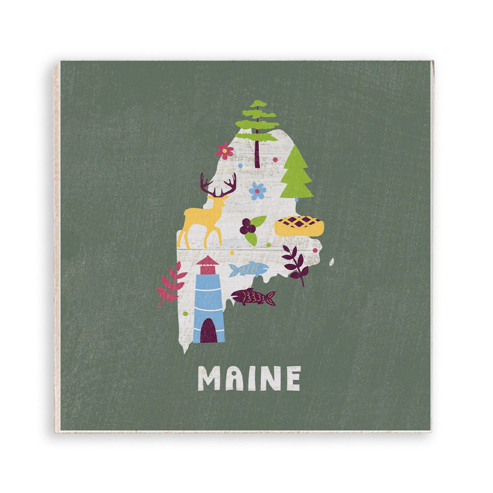 Maine State Icons Magnet