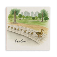 Boston Watercolor Ducklings Magnet