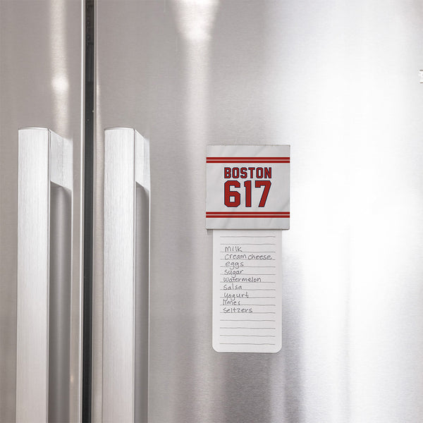 Boston 617 Red White Magnet