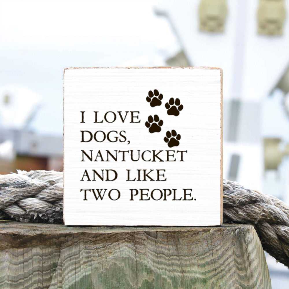 I Love Dogs Personalized Square Block Sign