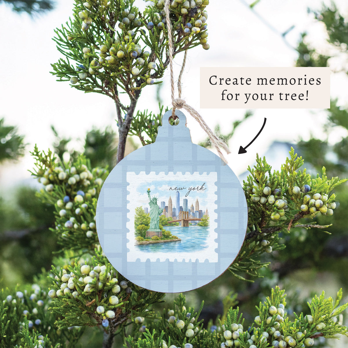 New York Stamp Ornament