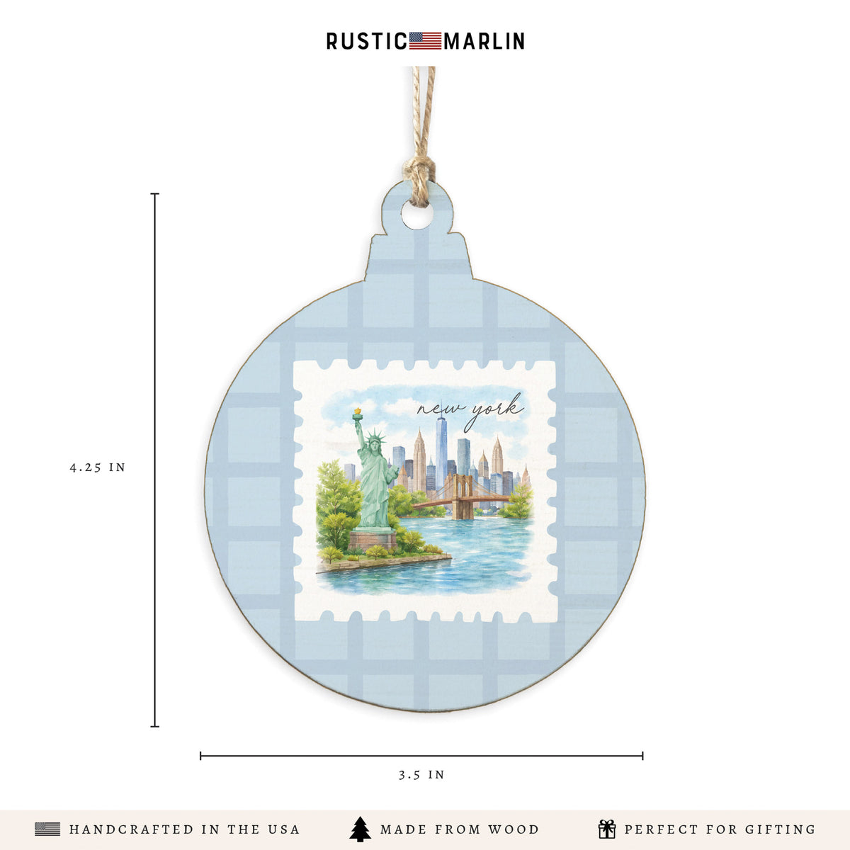 New York Stamp Ornament