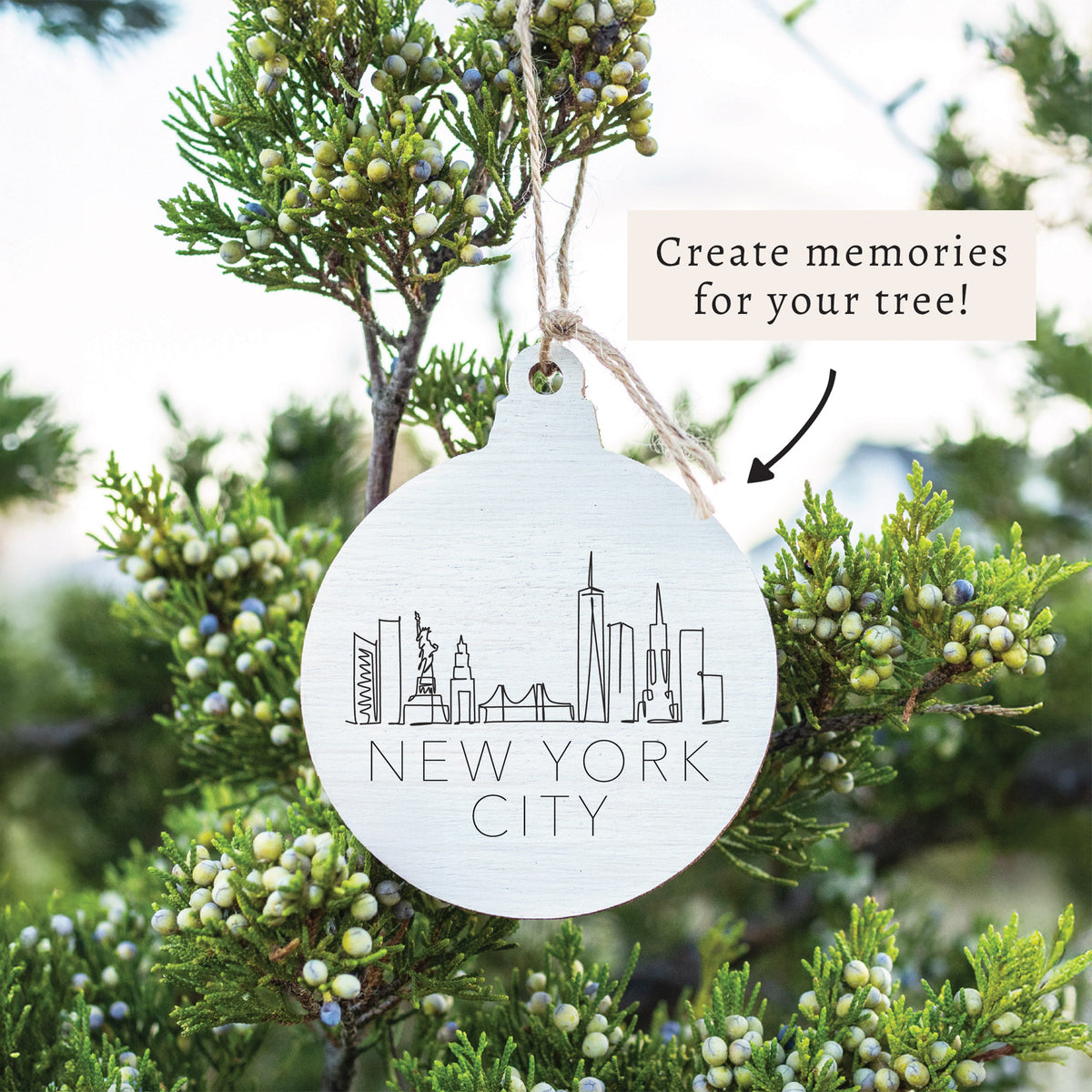 New York Line Art Ornament
