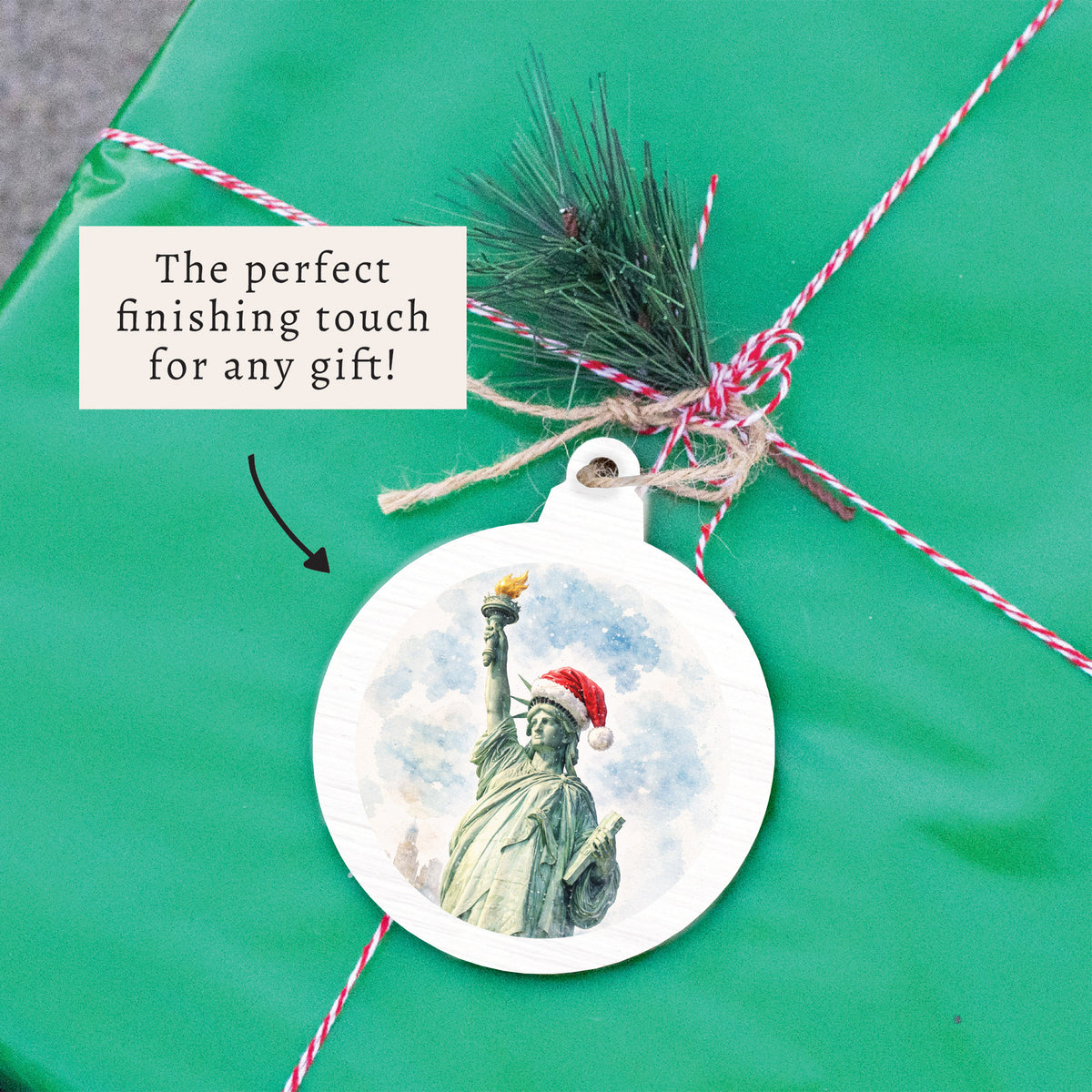 New York Santa Statue Of Liberty Ornament