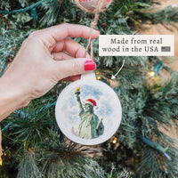 New York Santa Statue Of Liberty Ornament