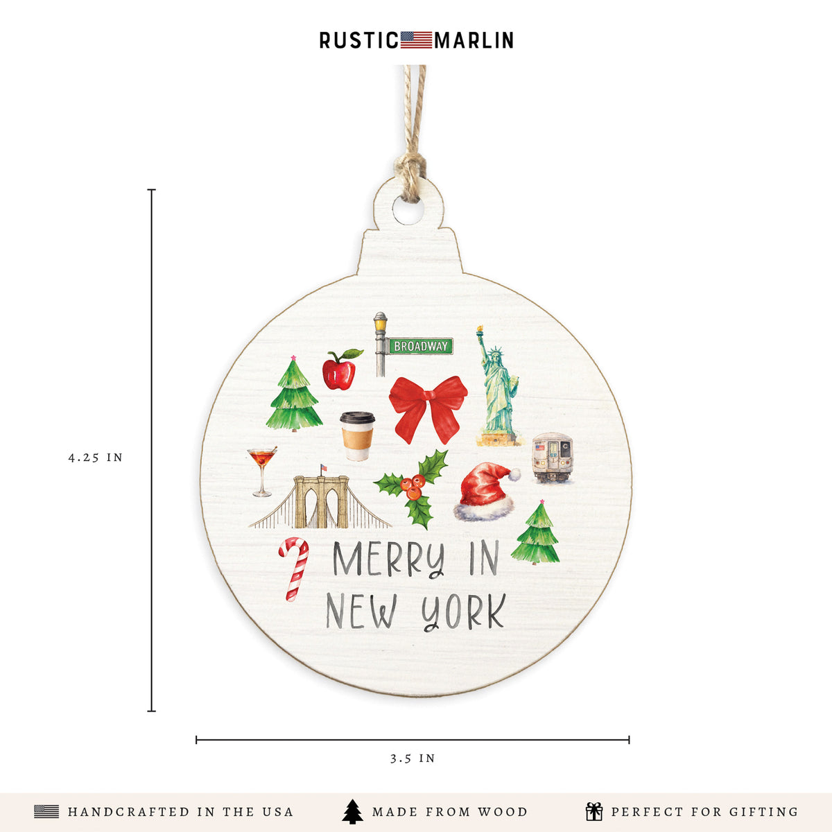 Merry In New York Icons Ornament