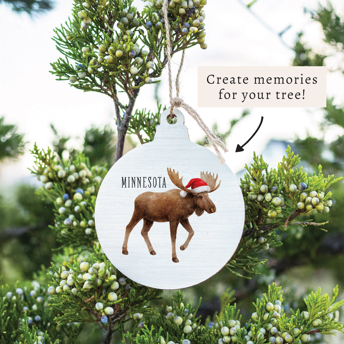 Minnesota Santa Moose Ornament