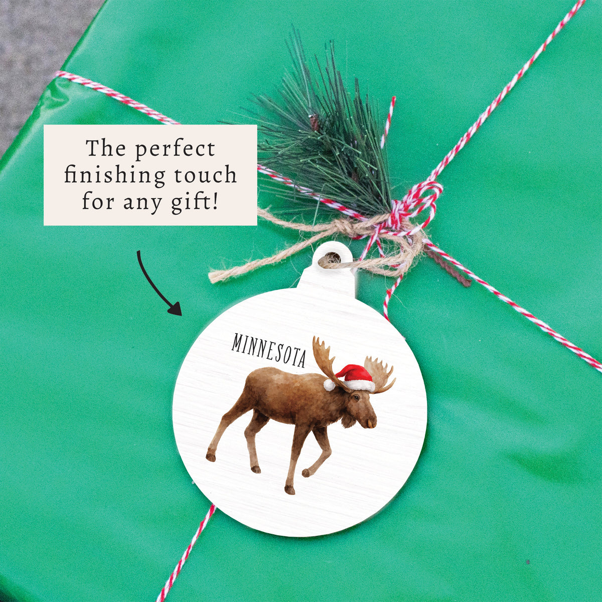 Minnesota Santa Moose Ornament