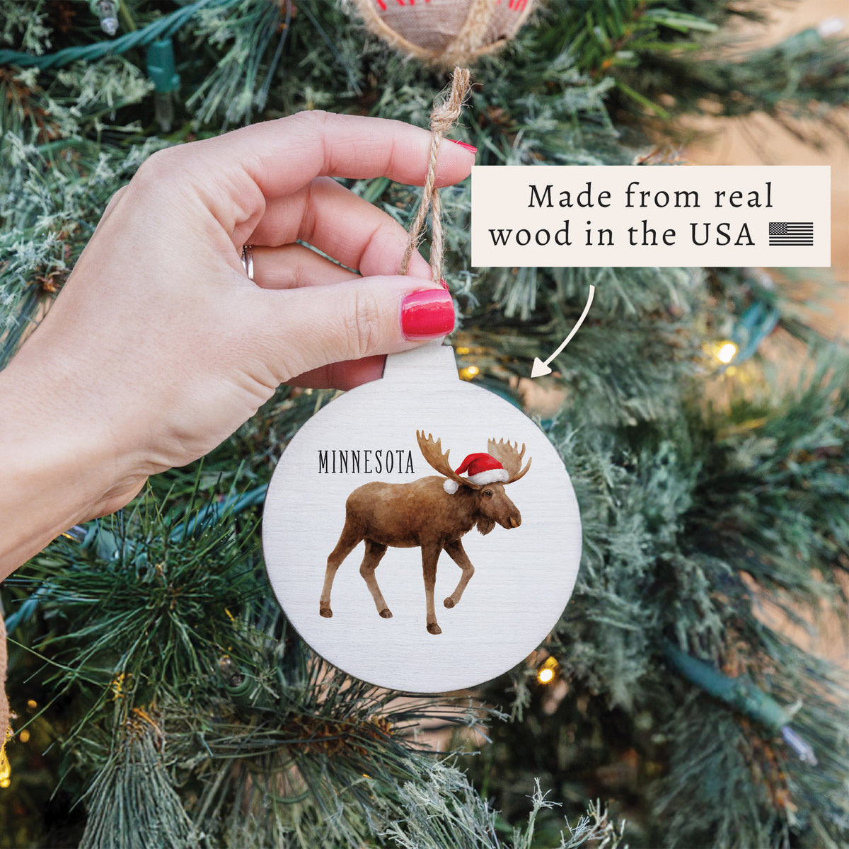 Minnesota Santa Moose Ornament