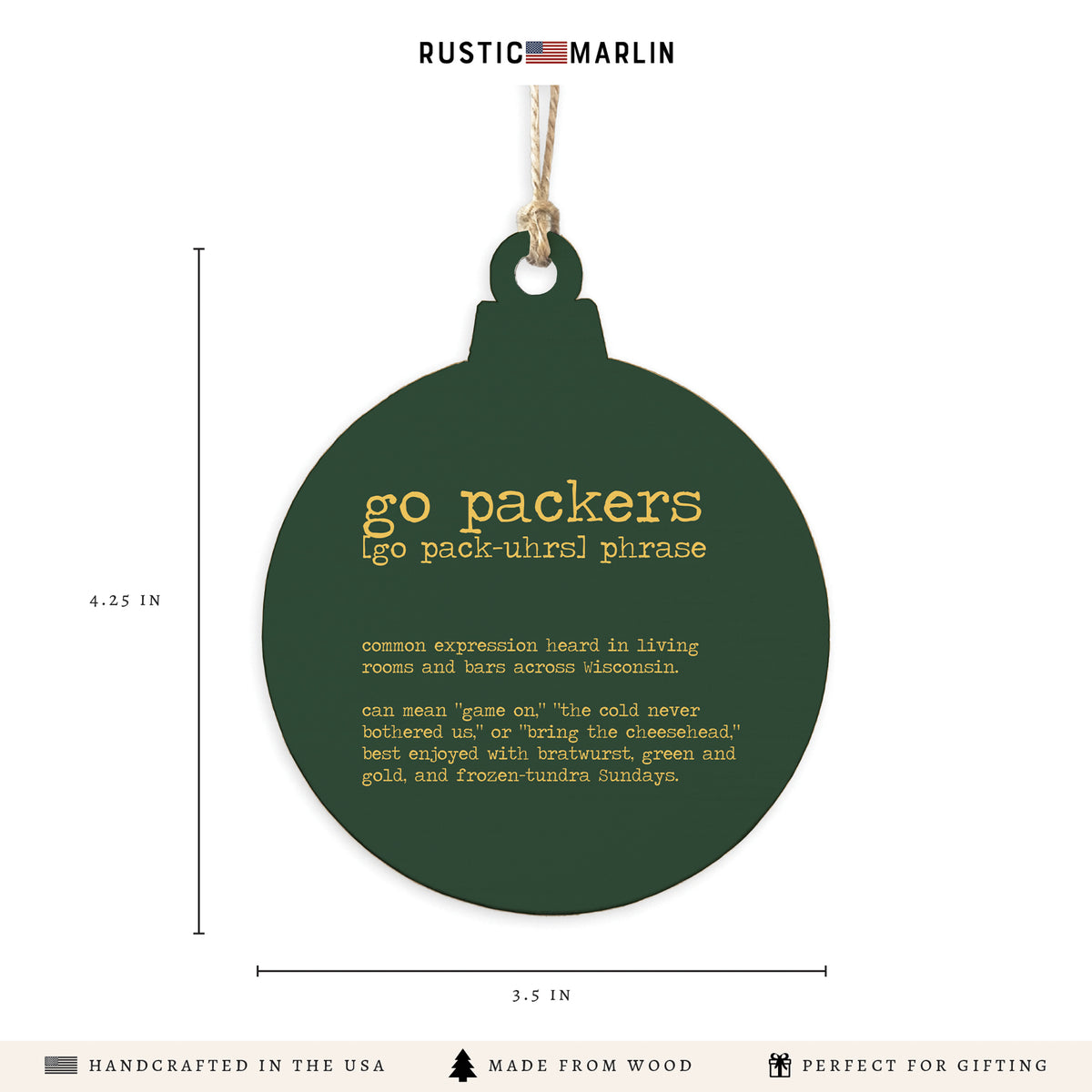 Go Packers Defintion Ornament