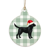 Black Lab Santa Hat Ornament