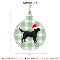 Black Lab Santa Hat Ornament