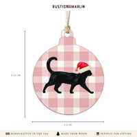 Black Cat Santa Hat Ornament