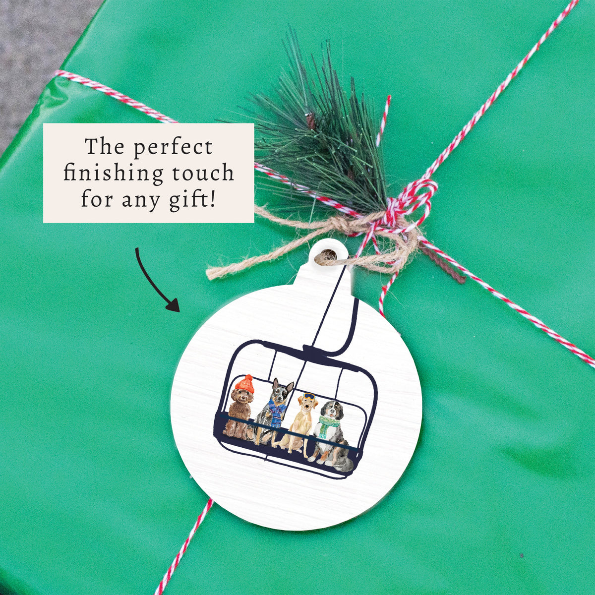 Dogs Ski Lift Ornament