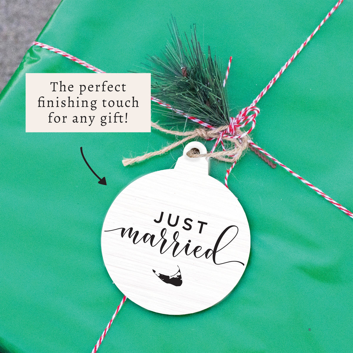 Just Married Nantucket Ornament