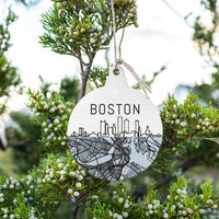 Boston City Map Ornament