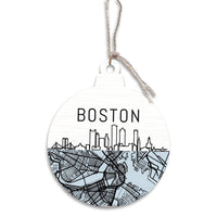 Boston City Map Ornament