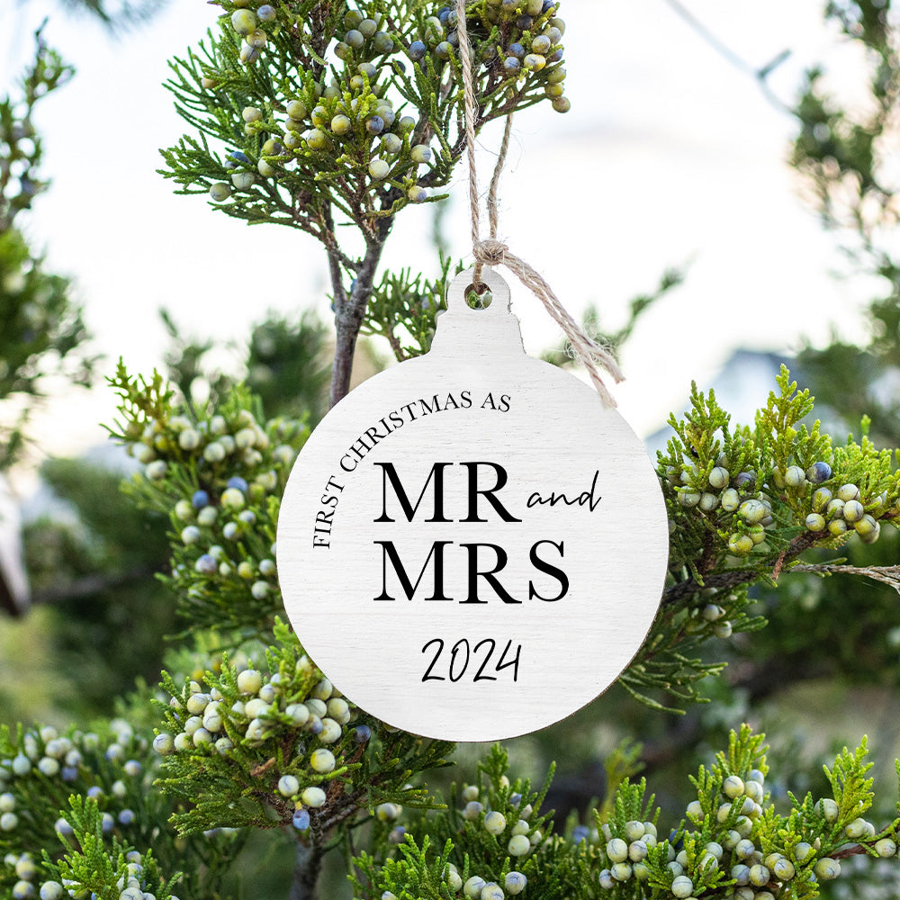 Mr & Mrs First Christmas Bulb Ornament