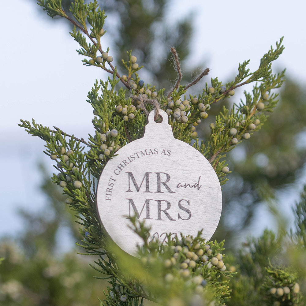 Mr & Mrs First Christmas Bulb Ornament