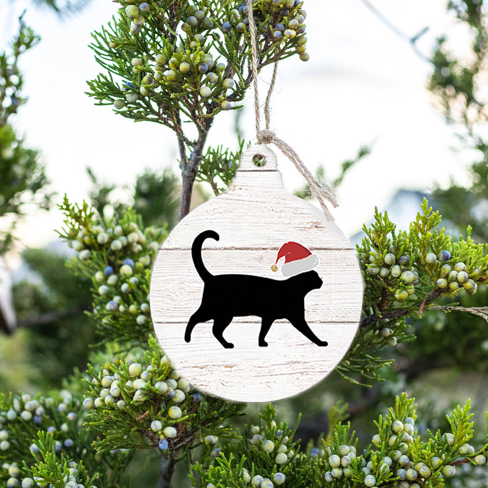 Santa Cat Bulb Ornament