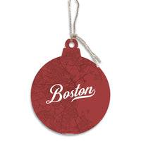 Boston Brownstone Red Map Ornament