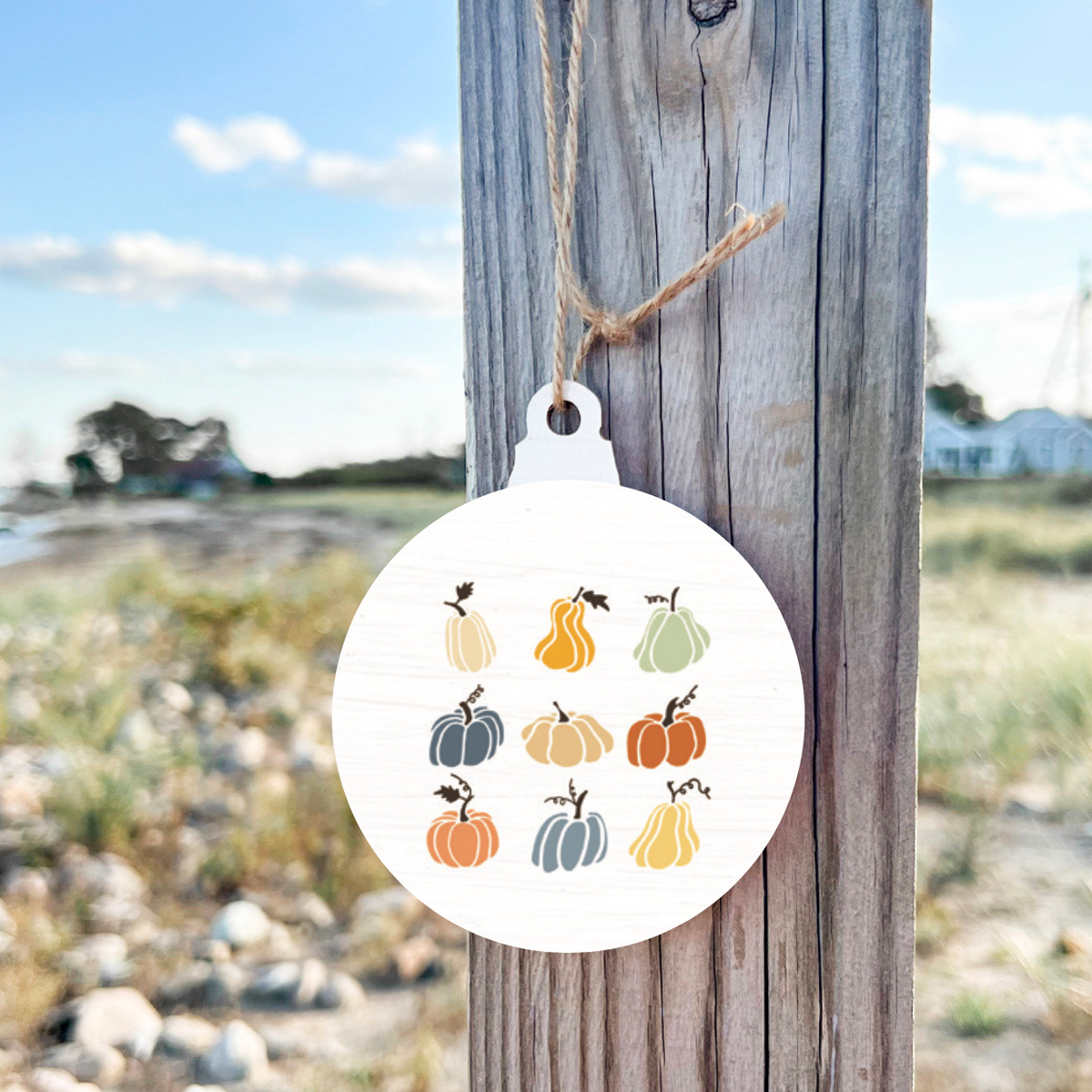 Muted Pastel Pumpkins Bulb Ornament