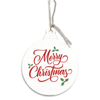 Merry Christmas Holly Ornament