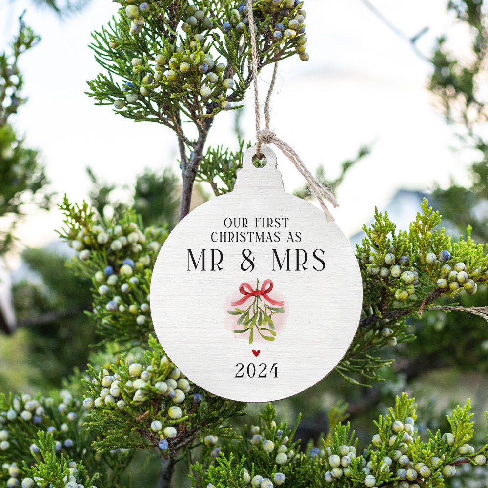 Our First Christmas as Mr. & Mrs.  Bulb Ornament