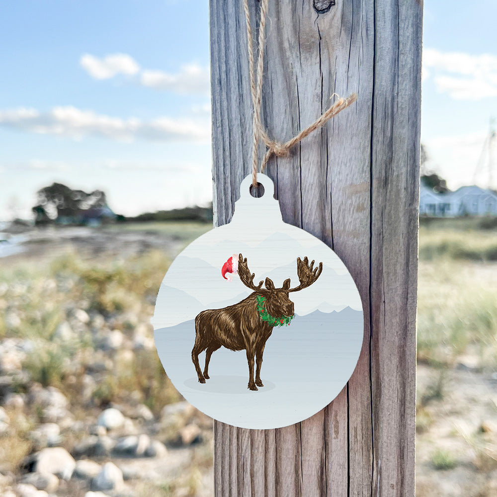 Santa Moose Ornament