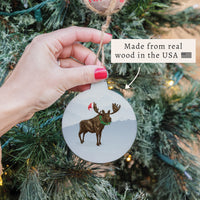 Santa Moose Ornament