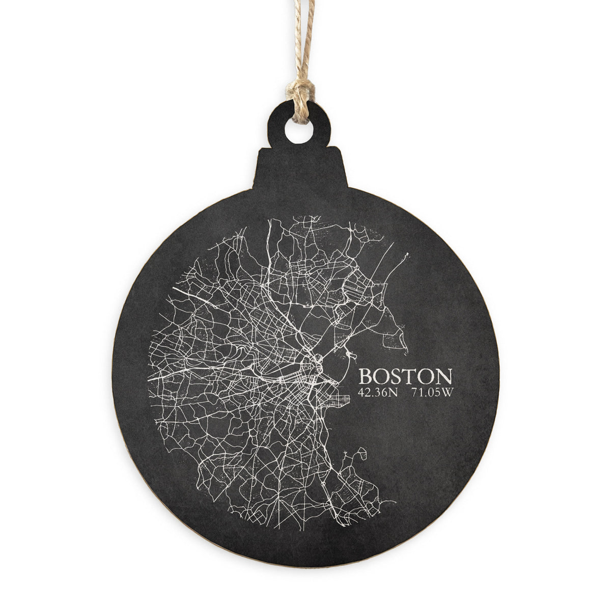 Boston Charcoal City Grid Ornament