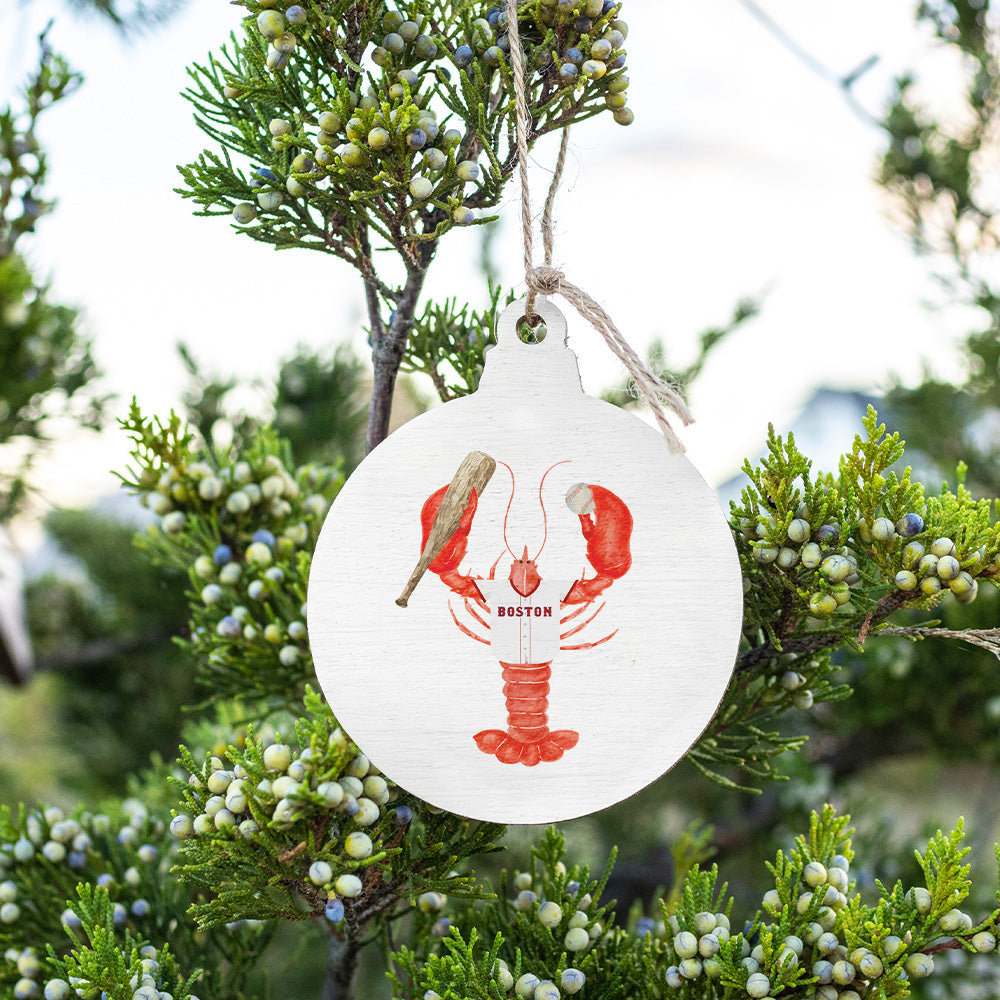 Red and Blue Boston Lobster Bulb Ornament