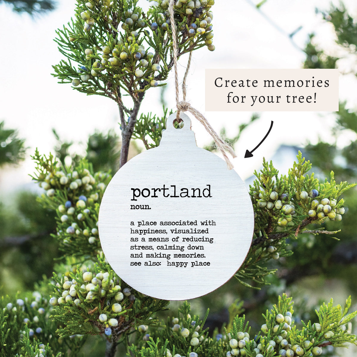 Happy Place Definition Personalized Ornament