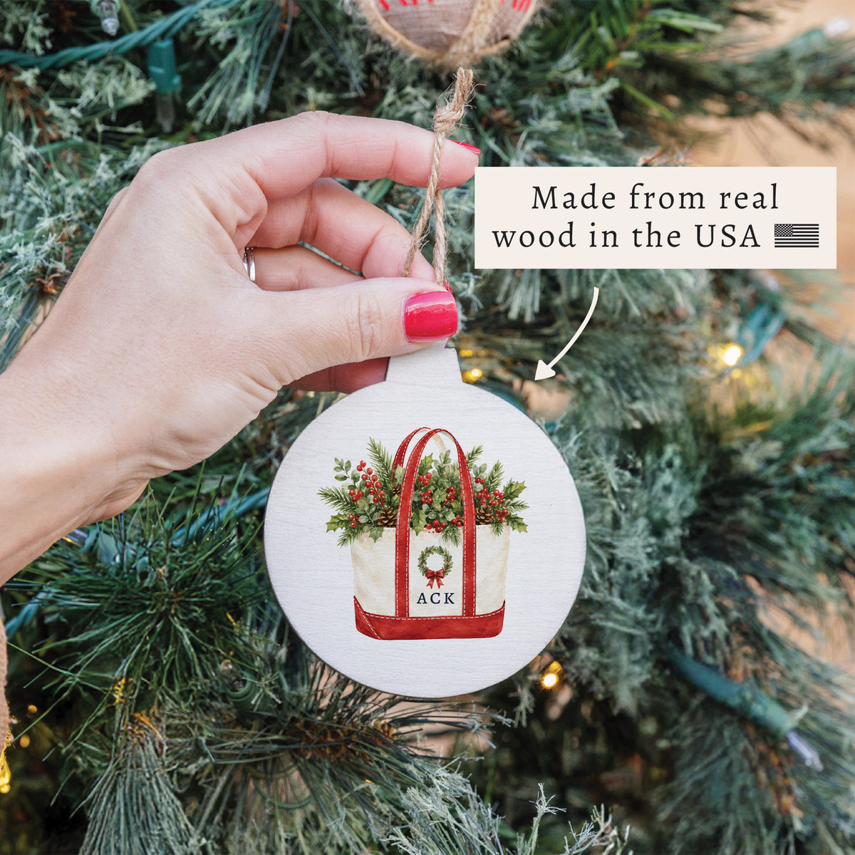 Christmas Boat Tote Personalized Ornament